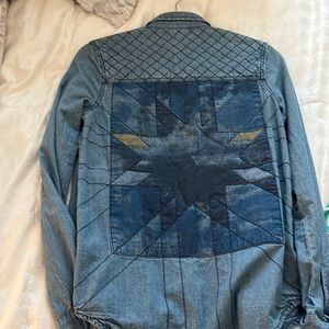 Roxy detailed jean shirt button up